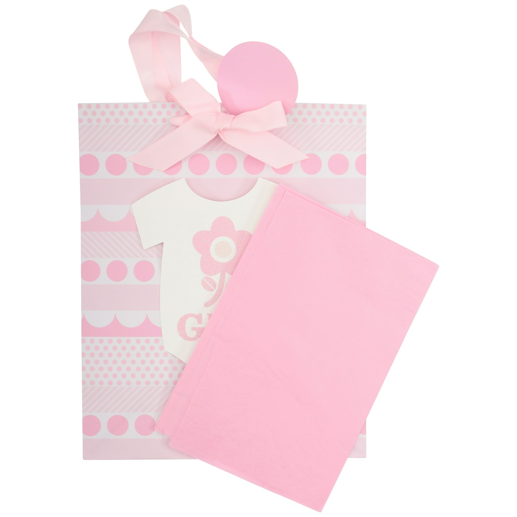 Hallmark Large Gift Bag with Tissue Paper for Baby Showers, First Birthdays, New Moms and More (G is for Girl)