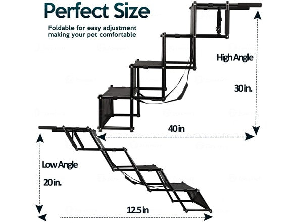 Zone Tech Vehicle Pet Foldable Stairs