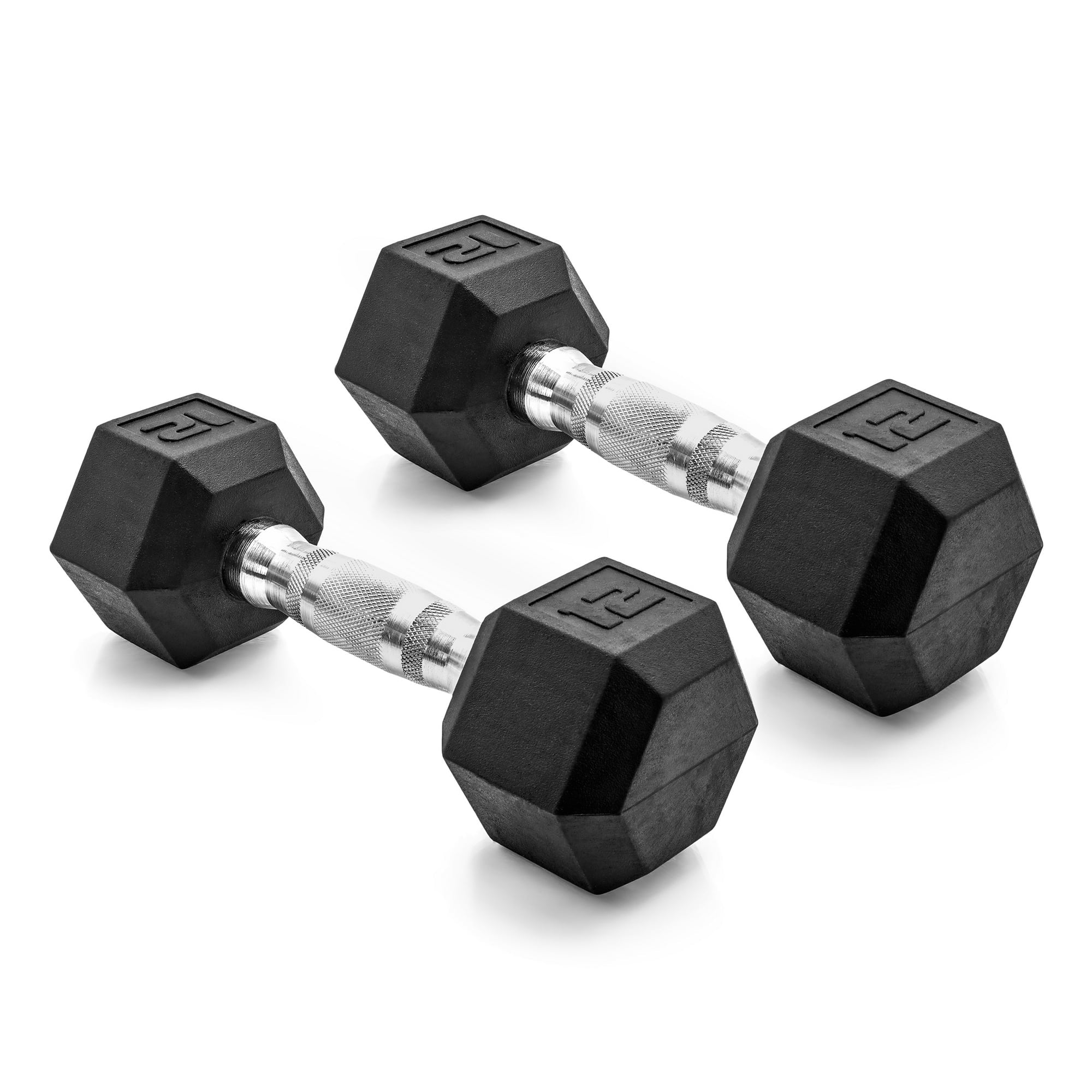 CAP Barbell, 12lb Coated Rubber Hex Dumbbell, Pair