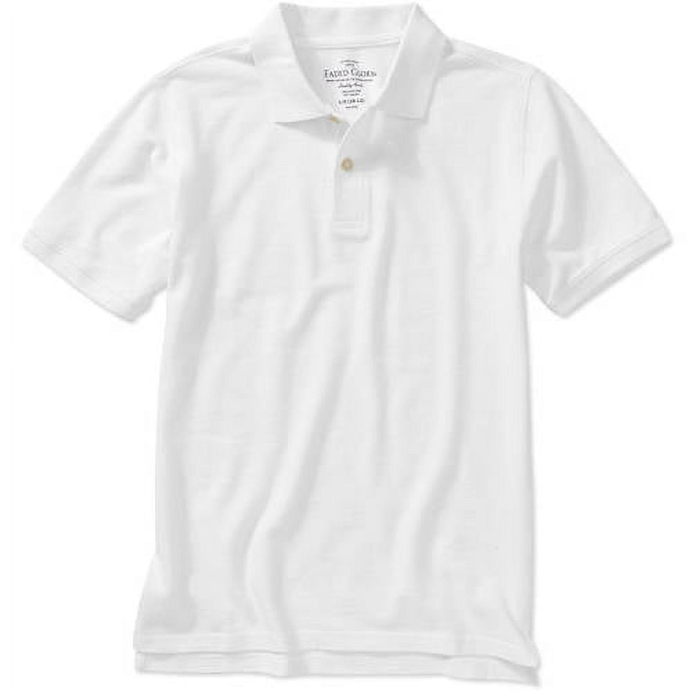 Faded Glory Husky Boys' Solid Short Sleeve Polo Shirt