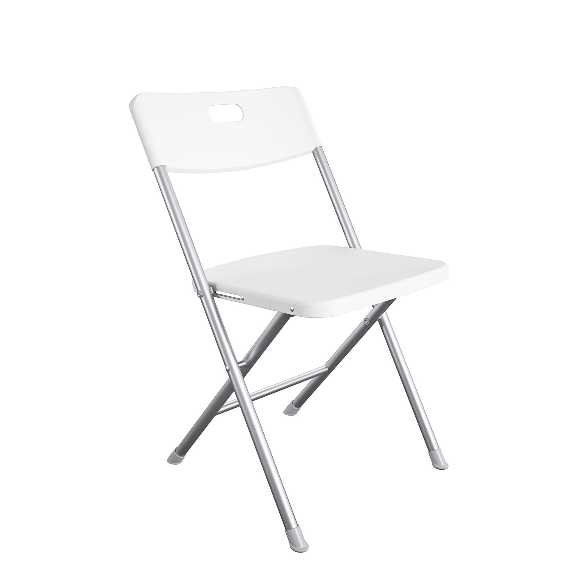 Mainstays Resin Seat & Back Folding Chair, White