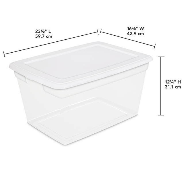 Sterilite 58 Qt. Storage Box Plastic, White