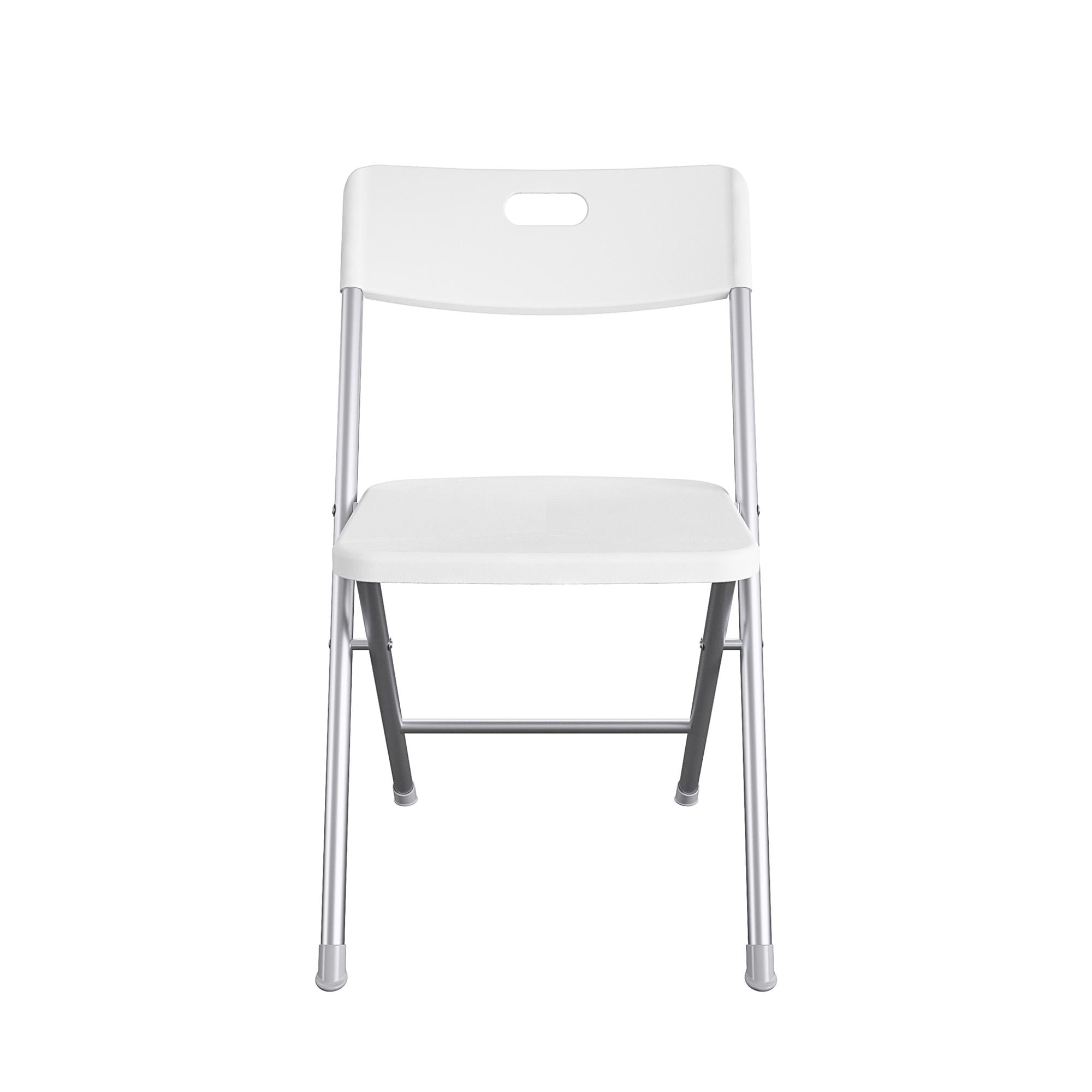 Mainstays Resin Seat & Back Folding Chair, White